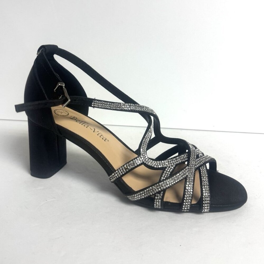 Bella Vita Women’s Aliette Sandal Black Metallic Size 8 M